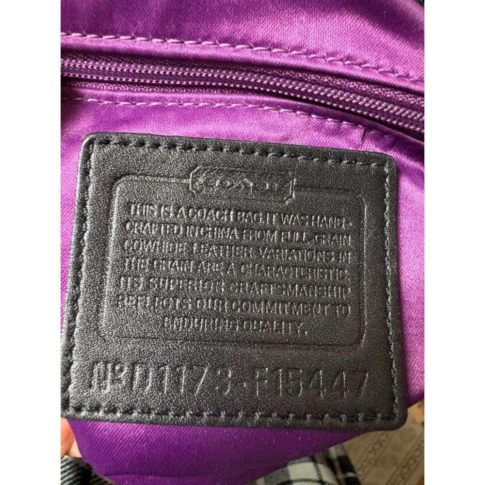 Coach Ashley Black Leather Satchel Magenta Interior Silver Hardware Shoulder Bag - Picture 7 of 10